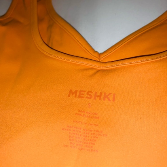 Meshki Jolie Seam Detail Longline Crop Top - Tangerine - Picture 5 of 5
